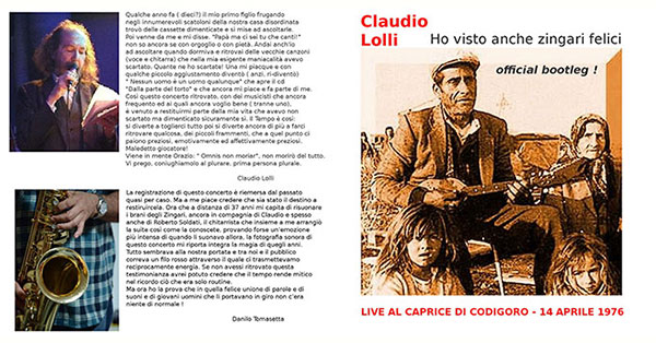 Raro audio concerto Claudio Lolli 1976